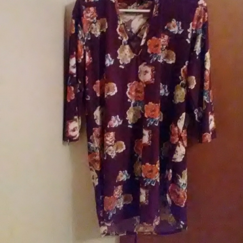 Flower short sleeve tunic shirt